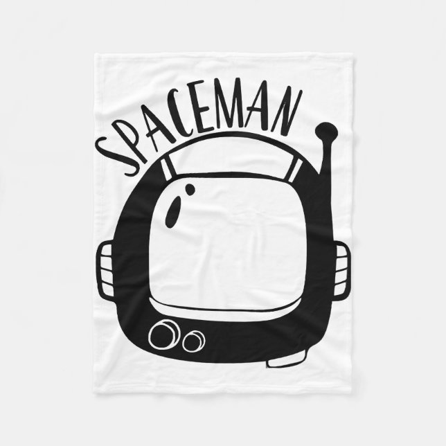 Spaceman Vintage Fleece Blanket (Front)
