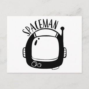 Spaceman Vintage Holiday Postcard