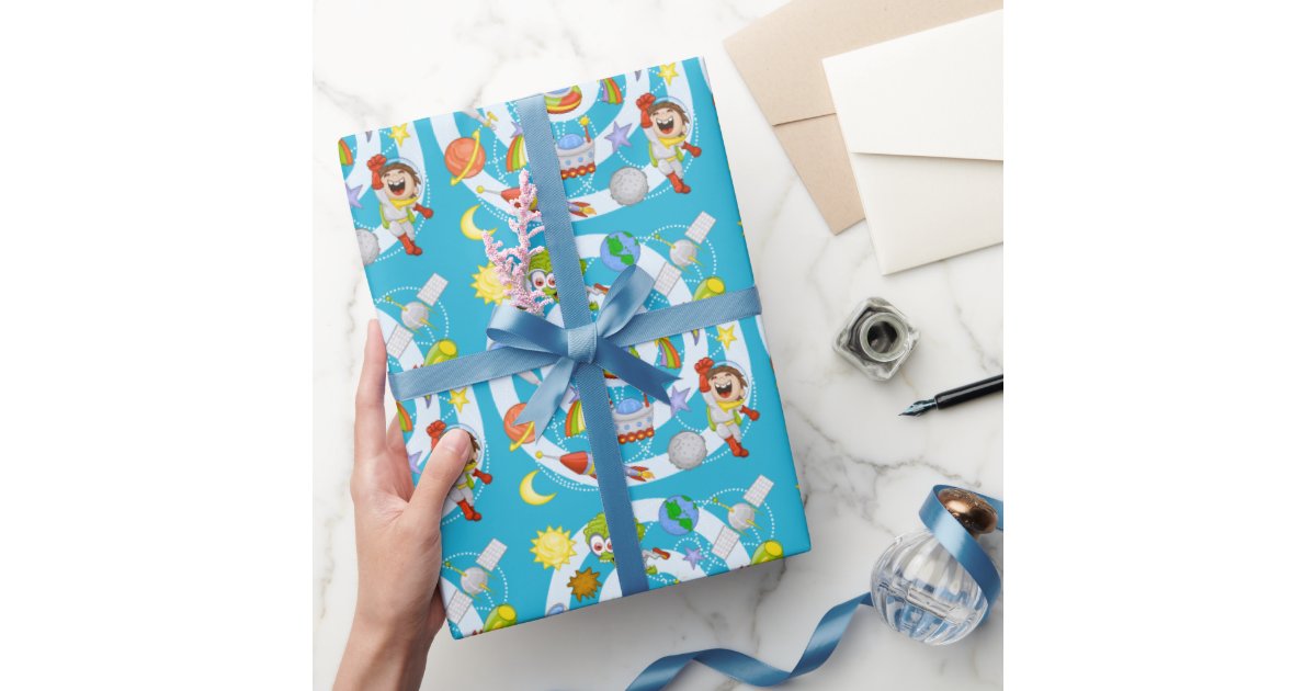 Spaceman vs. Alien Glossy Wrapping Paper, 30