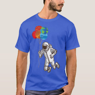 Spaceman With Planets In Hand Funny Astronaut T-Shirt