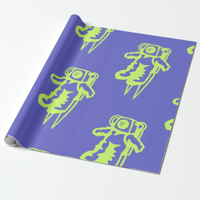 Spaceman Wrapping Paper (Unrolled)