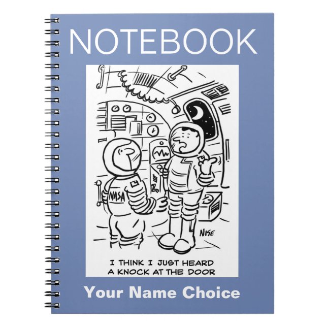 Spacemen in Spaceship Hear Knocking Notebook (Front)