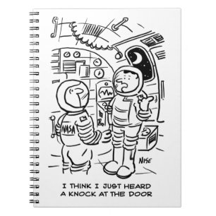 Spacemen on Spaceship Hear Knock at Door Notebook