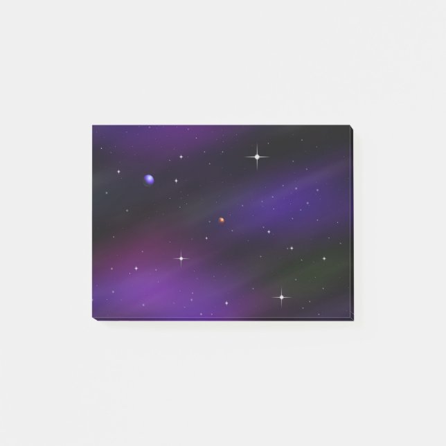 Spacescape With Planets and Stars Post-it Notes (Front)