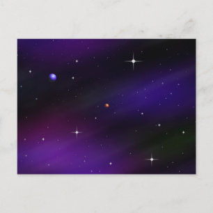 Spacescape With Planets and Stars Postcard