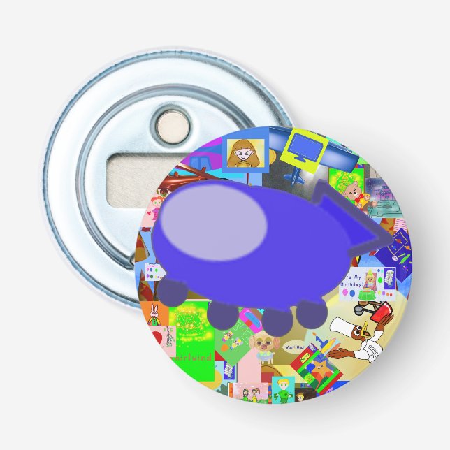 Spaceship Button Bottle Opener (Front)