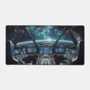 Spaceship Cockpit , Science Fiction Design Desk Mat