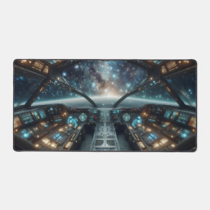 Spaceship Cockpit , Science Fiction Design  Desk Mat