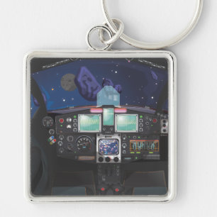 Spaceship Console Key Ring