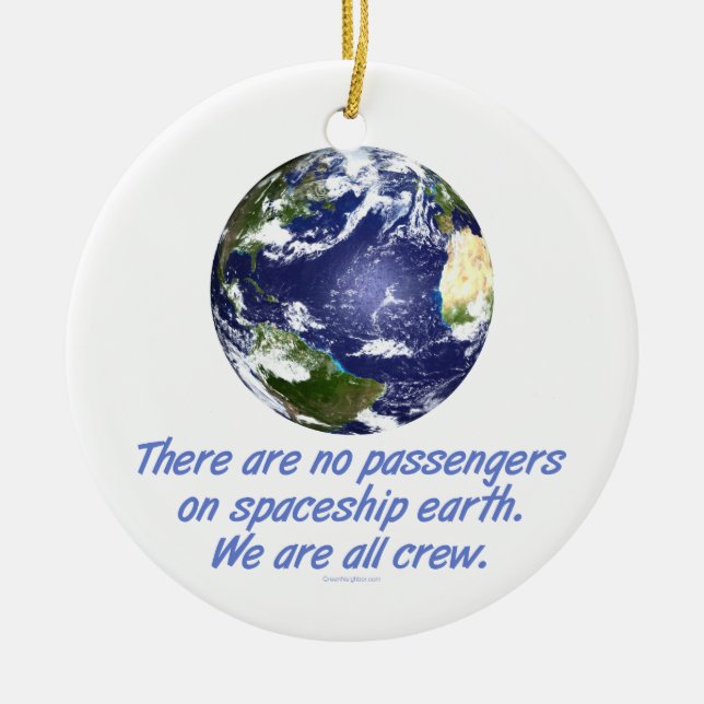 Spaceship Earth, Environment Ceramic Tree Decoration (Front)