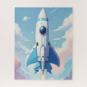 Spaceship flying in the sky jigsaw puzzle