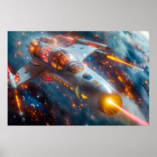 Spaceship in Space Poster
