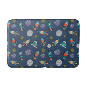 Spaceship Pattern bath mats