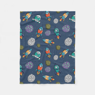 Spaceship Pattern fleece blankets