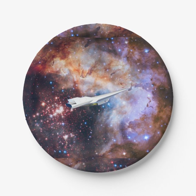 Spaceship space  paper plates (Front)