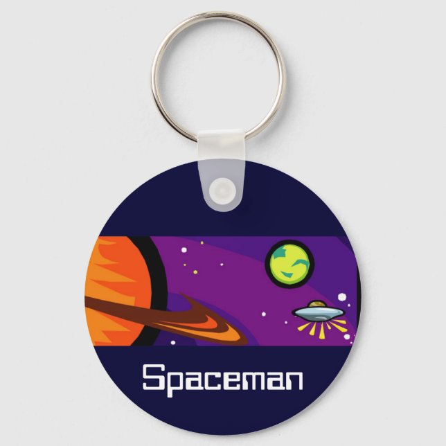 Spaceship to Saturn Key Ring (Front)