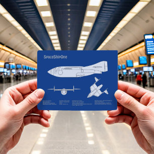 SpaceShipOne - Aeroplane Blueprint Plans ABD Postcard