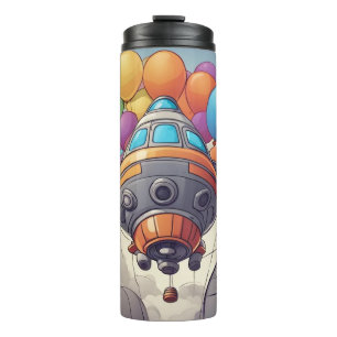 Spaceships with balloons thermal tumbler