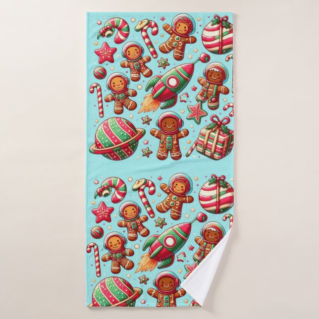 Spaceshuttle christmas  bath towel (Bath Towel)
