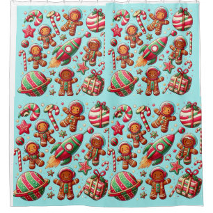 Spaceshuttle christmas  shower curtain