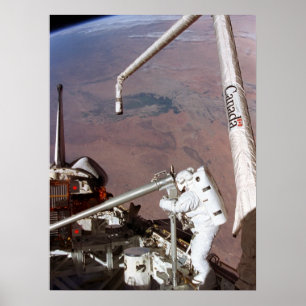 Spacewalk aboard Space Shuttle Columbia (STS-87) Poster
