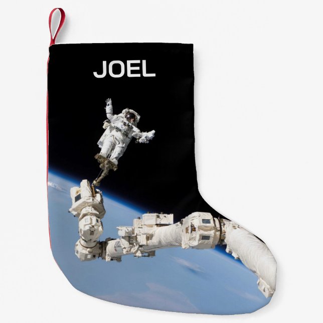 Spacewalker Small Christmas Stocking (Front)