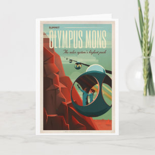 SpaceX Mars Olympus Mons Tourism Poster Card