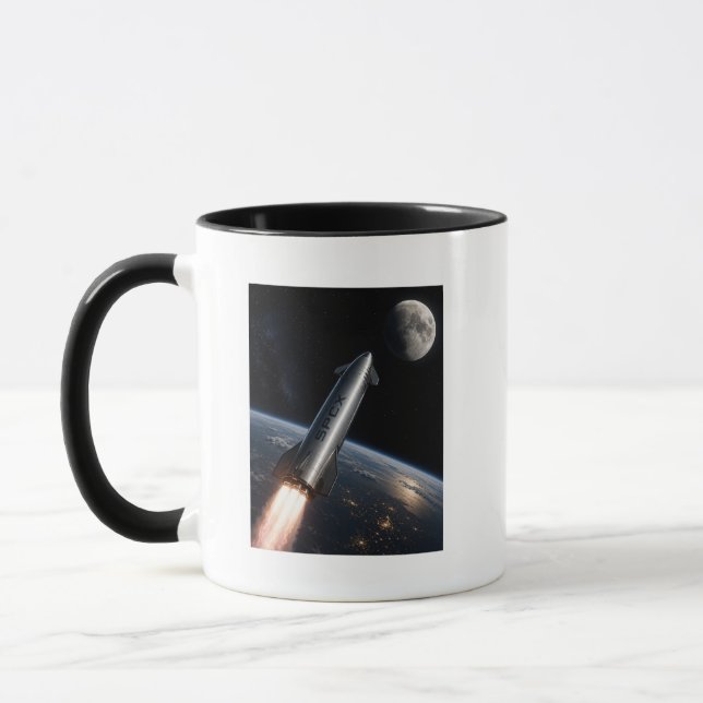 SpaceX Starship Launch | Reusable Rocket Mug (Left)