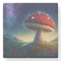 Spacey Amanita Muscaria Stone Coaster