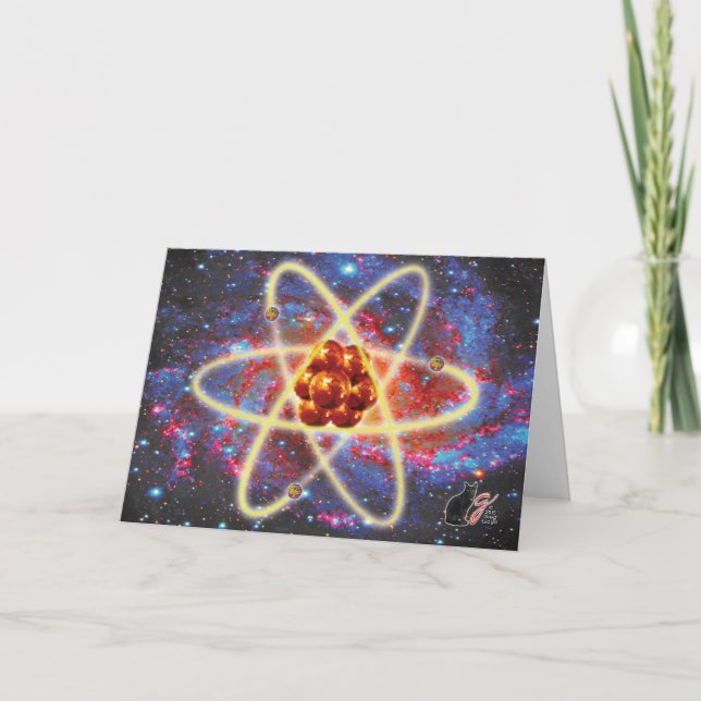 Spacey Atomic Greeting Card (Front)