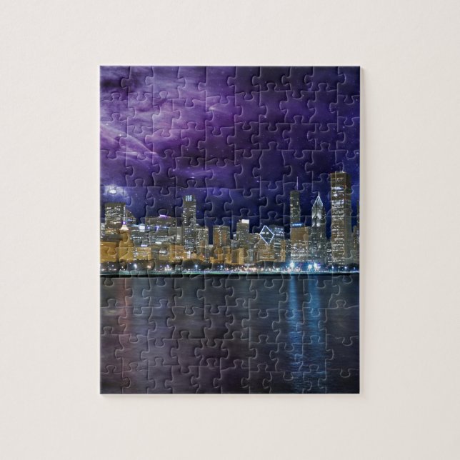 Spacey Chicago Skyline Jigsaw Puzzle (Vertical)
