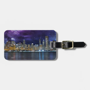 Spacey Chicago Skyline Luggage Tag