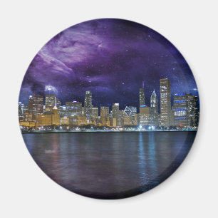 Spacey Chicago Skyline Magnet