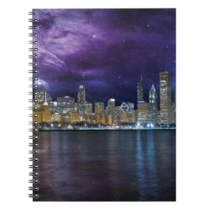 Spacey Chicago Skyline Notebook
