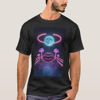 Spacey Cyberpunk Tee with Mushrooms
