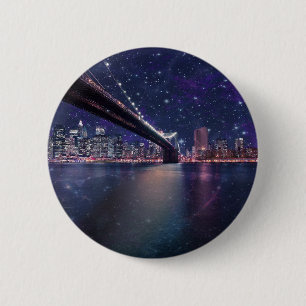 Spacey Manhattan Skyline 6 Cm Round Badge