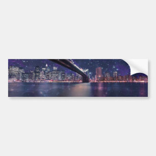Spacey Manhattan Skyline Bumper Sticker