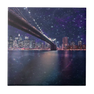 Spacey Manhattan Skyline Ceramic Tile