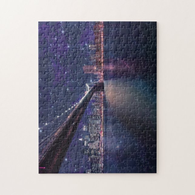 Spacey Manhattan Skyline Jigsaw Puzzle (Vertical)