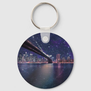 Spacey Manhattan Skyline Key Ring