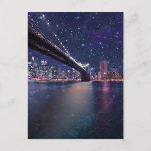 Spacey Manhattan Skyline Postcard