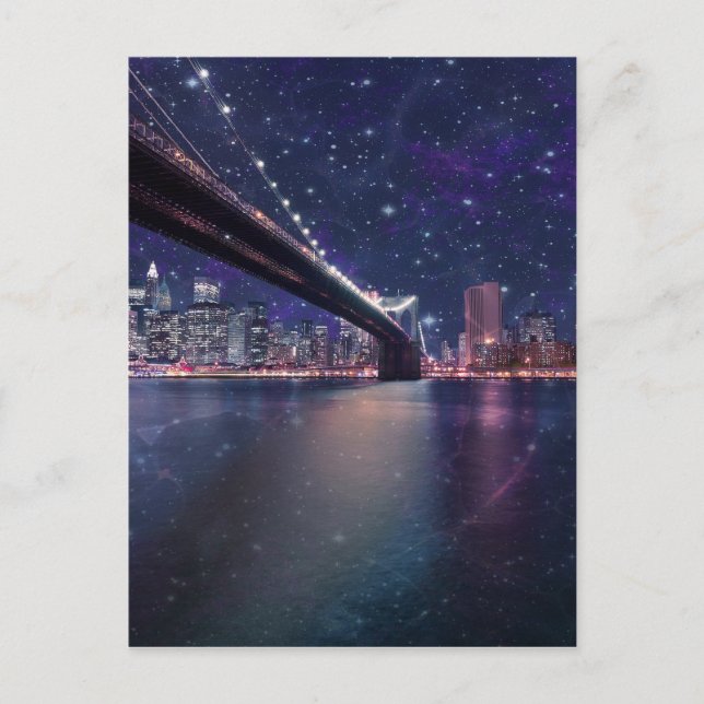 Spacey Manhattan Skyline Postcard (Front)