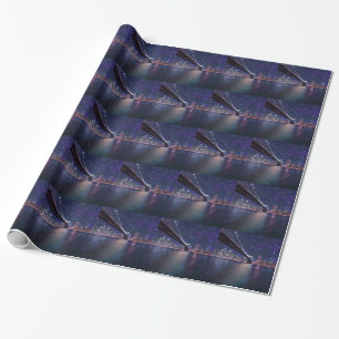 Spacey Manhattan Skyline Wrapping Paper