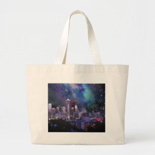 Spacey Seattle Large Tote Bag