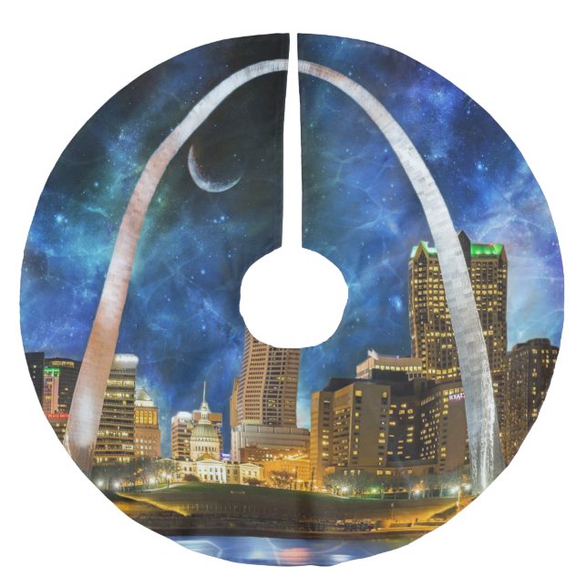 Spacey St. Louis Skyline Brushed Polyester Tree Skirt (Front)