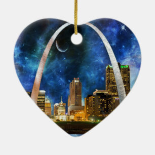 Spacey St. Louis Skyline Ceramic Ornament