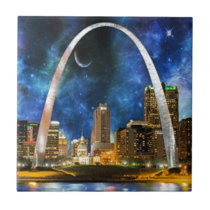 Spacey St. Louis Skyline Ceramic Tile