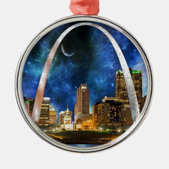 Spacey St. Louis Skyline Metal Tree Decoration (Front)
