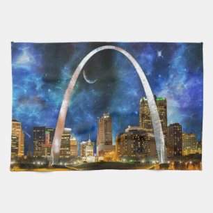 Spacey St. Louis Skyline Tea Towel