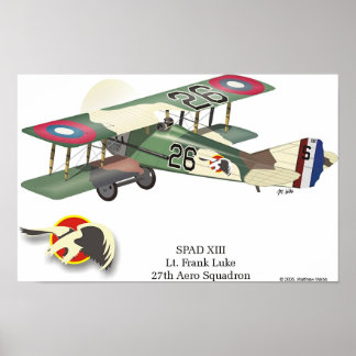 Spad XIII flown by Lt. Frank Luke Poster